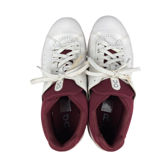 On Cloud ‘The Roger’ Advantage White and Burgundy Athletic Shoes - Picture 5 of 15